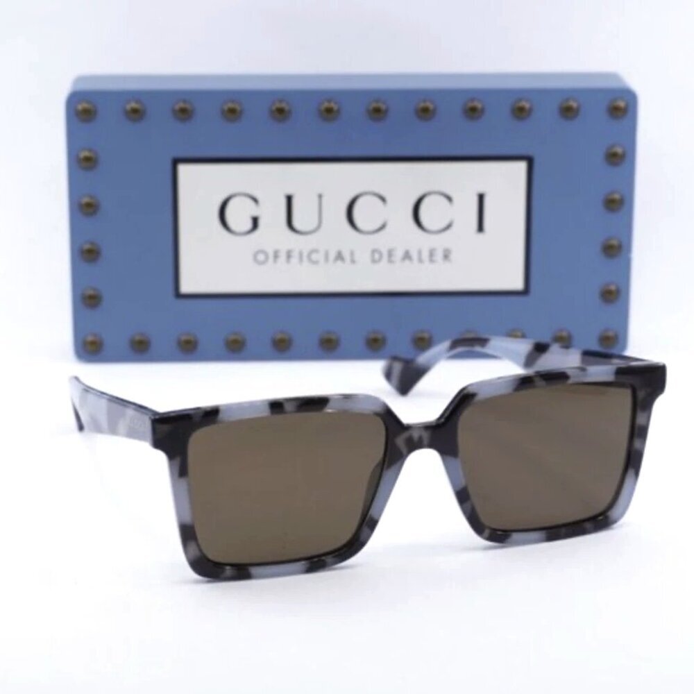 NWT Gucci GG1540S-005 Grey Square 55mm Sunglasses
